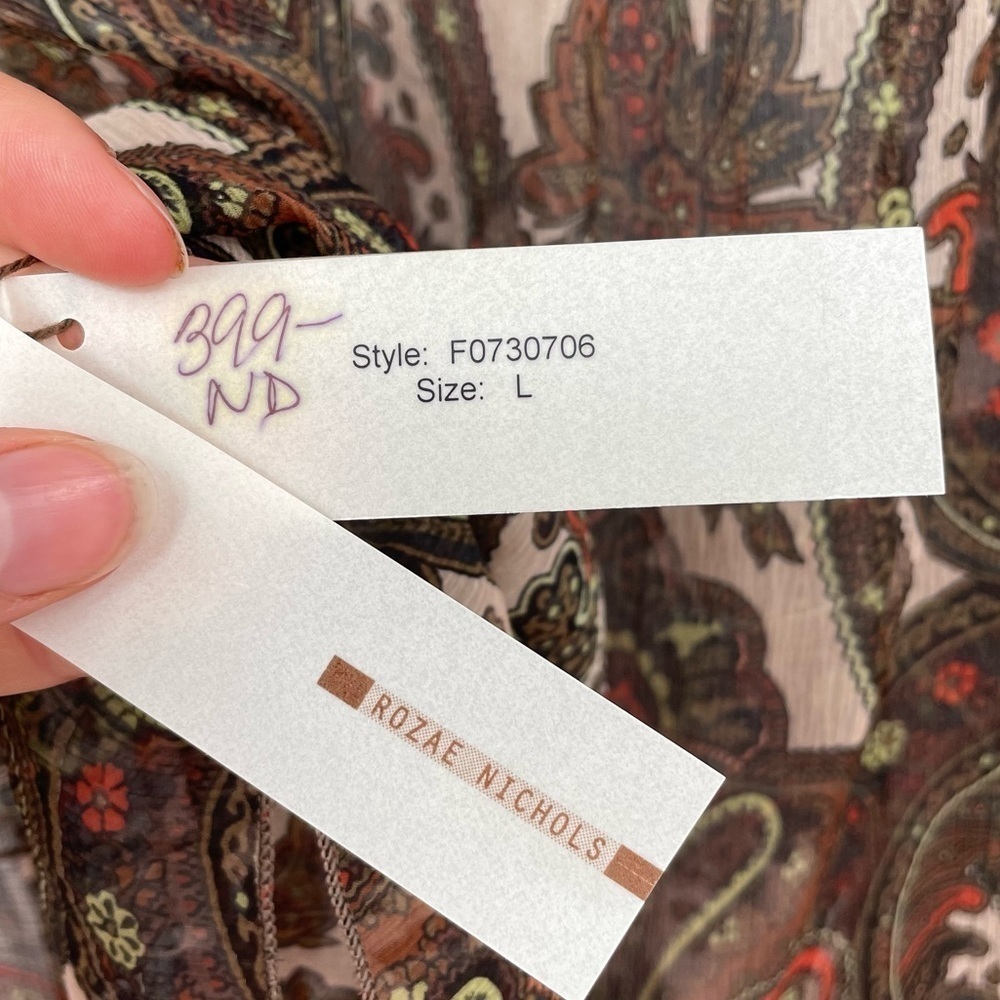 NEW! Rozae Nichols Paisley Silk Blouse - Picture 12 of 14
